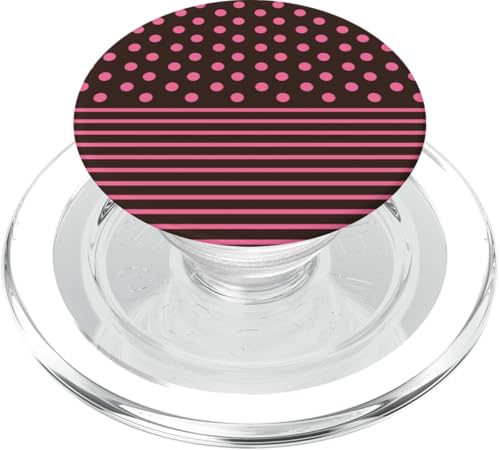 Braun und Rosa gepunktet, gestreift, ästhetisch, adrette Streifen PopSockets PopGrip für MagSafe Braun und Rosa gepunktet, gestreift, ästhetisch, adrette Streifen PopSockets PopGrip für MagSafe von Preppy Polka Girly Style