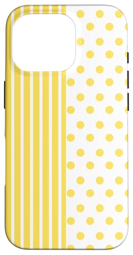 Gelb Weiß gepunktet und gestreift, ästhetisch, adrett, niedlich Hülle für iPhone 16 Pro Gelb Weiß gepunktet und gestreift, ästhetisch, adrett, niedlich Hülle für iPhone 16 Pro von Preppy Polka Girly Style