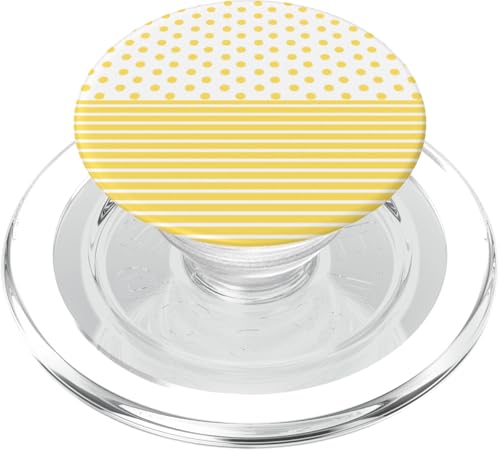 Gelb Weiß gepunktet und gestreift, ästhetisch, adrett, niedlich PopSockets PopGrip für MagSafe Gelb Weiß gepunktet und gestreift, ästhetisch, adrett, niedlich PopSockets PopGrip für MagSafe von Preppy Polka Girly Style