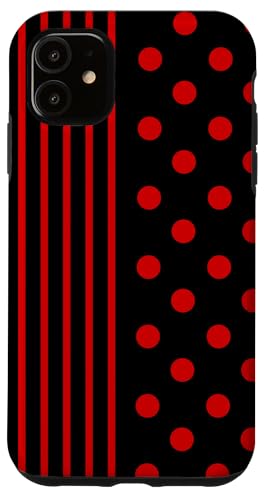 Gepunktet und gestreift, ästhetisch, adrett, niedlich, Boho, Rot / Schwarz Hülle für iPhone 11 Gepunktet und gestreift, ästhetisch, adrett, niedlich, Boho, Rot / Schwarz Hülle für iPhone 11 von Preppy Polka Girly Style