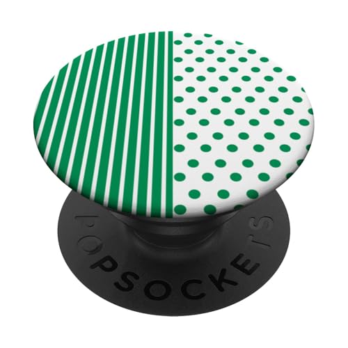 Grün-Weiß, gepunktet und gestreift, ästhetisch, adrett, niedlich, Boho PopSockets Klebender PopGrip Grün-Weiß, gepunktet und gestreift, ästhetisch, adrett, niedlich, Boho PopSockets Klebender PopGrip von Preppy Polka Girly Style