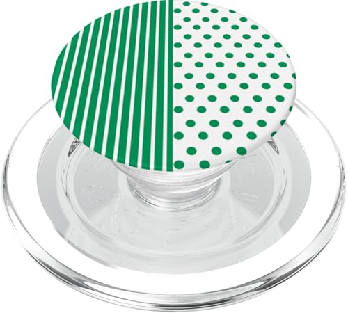 Grün-Weiß, gepunktet und gestreift, ästhetisch, adrett, niedlich, Boho PopSockets PopGrip für MagSafe Grün-Weiß, gepunktet und gestreift, ästhetisch, adrett, niedlich, Boho PopSockets PopGrip für MagSafe von Preppy Polka Girly Style