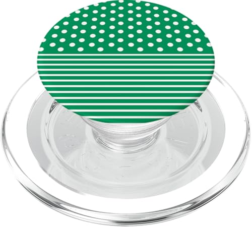 Grün-Weiß, gepunktet und gestreift, ästhetisch, adrett, niedlich, Boho PopSockets PopGrip für MagSafe Grün-Weiß, gepunktet und gestreift, ästhetisch, adrett, niedlich, Boho PopSockets PopGrip für MagSafe von Preppy Polka Girly Style