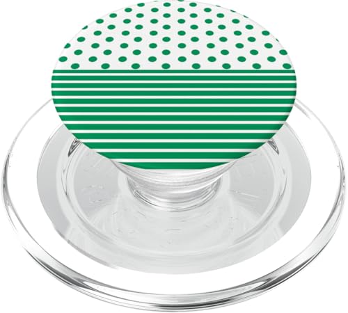 Grün-Weiß, gepunktet und gestreift, ästhetisch, adrett, niedlich, Boho PopSockets PopGrip für MagSafe Grün-Weiß, gepunktet und gestreift, ästhetisch, adrett, niedlich, Boho PopSockets PopGrip für MagSafe von Preppy Polka Girly Style