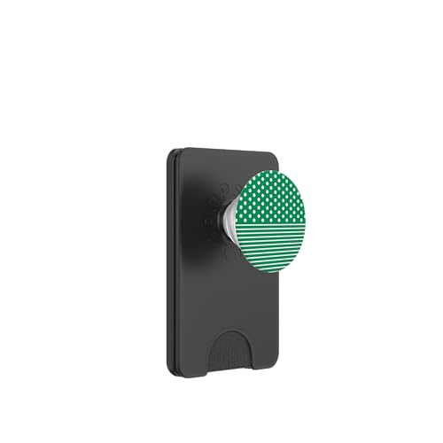 Grün-Weiß, gepunktet und gestreift, ästhetisch, adrett, niedlich, Boho PopSockets PopWallet für MagSafe Grün-Weiß, gepunktet und gestreift, ästhetisch, adrett, niedlich, Boho PopSockets PopWallet für MagSafe von Preppy Polka Girly Style