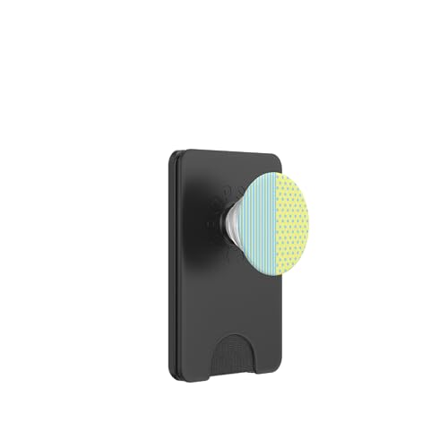 Hellblau, Gelb, gepunktet und gestreift, ästhetisch, adrett PopSockets PopWallet für MagSafe Hellblau, Gelb, gepunktet und gestreift, ästhetisch, adrett PopSockets PopWallet für MagSafe von Preppy Polka Girly Style