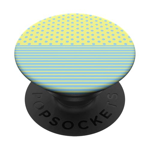 Hellgelb, Blau, gepunktet und gestreift, ästhetisch, adrett PopSockets Klebender PopGrip Hellgelb, Blau, gepunktet und gestreift, ästhetisch, adrett PopSockets Klebender PopGrip von Preppy Polka Girly Style