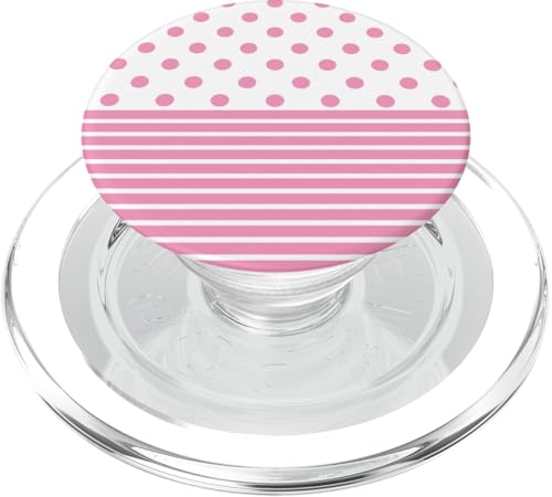 Hellrosa, weiß, gepunktet und gestreift, ästhetisch, adrett, niedlich PopSockets PopGrip für MagSafe Hellrosa, weiß, gepunktet und gestreift, ästhetisch, adrett, niedlich PopSockets PopGrip für MagSafe von Preppy Polka Girly Style