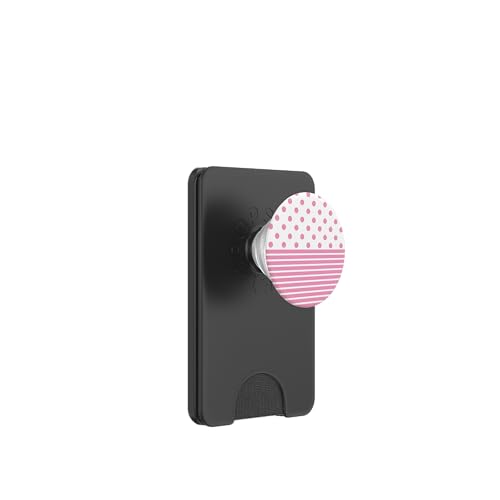 Hellrosa, weiß, gepunktet und gestreift, ästhetisch, adrett, niedlich PopSockets PopWallet für MagSafe Hellrosa, weiß, gepunktet und gestreift, ästhetisch, adrett, niedlich PopSockets PopWallet für MagSafe von Preppy Polka Girly Style