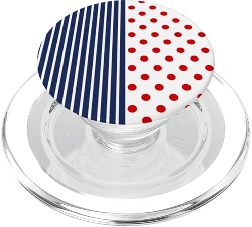 Marineblau Rot Polka Dot und Streifen Ästhetisch Adrett Niedlich PopSockets PopGrip für MagSafe Marineblau Rot Polka Dot und Streifen Ästhetisch Adrett Niedlich PopSockets PopGrip für MagSafe von Preppy Polka Girly Style