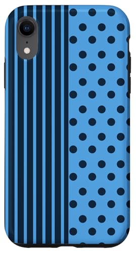 Marineblau gepunktet und gestreift, ästhetisch, adrett, niedlich gestreift Hülle für iPhone XR Marineblau gepunktet und gestreift, ästhetisch, adrett, niedlich gestreift Hülle für iPhone XR von Preppy Polka Girly Style
