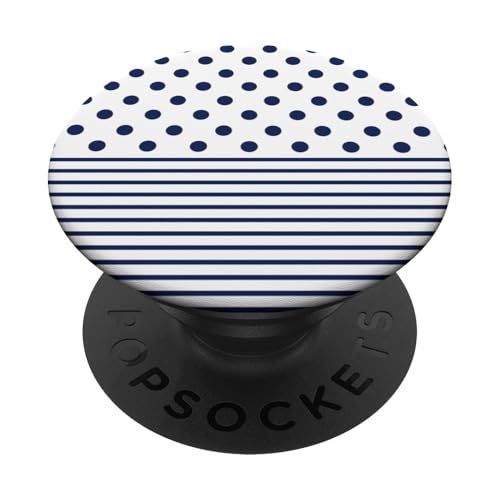 Marineblau-weiße Tupfen und gestreifte ästhetische adrette niedliche PopSockets Klebender PopGrip Marineblau-weiße Tupfen und gestreifte ästhetische adrette niedliche PopSockets Klebender PopGrip von Preppy Polka Girly Style