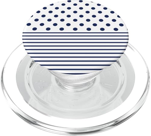Marineblau-weiße Tupfen und gestreifte ästhetische adrette niedliche PopSockets PopGrip für MagSafe Marineblau-weiße Tupfen und gestreifte ästhetische adrette niedliche PopSockets PopGrip für MagSafe von Preppy Polka Girly Style