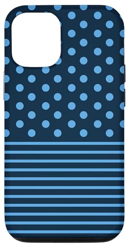 Marineblaues, gepunktetes und gestreiftes ästhetisches adrettes niedliches Boho Hülle für iPhone 12/12 Pro Marineblaues, gepunktetes und gestreiftes ästhetisches adrettes niedliches Boho Hülle für iPhone 12/12 Pro von Preppy Polka Girly Style