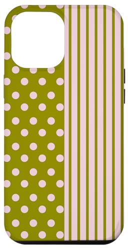 Olivgrün, Rosa, gepunktet und gestreift, ästhetisch, adrett, niedlich Hülle für iPhone 12 Pro Max Olivgrün, Rosa, gepunktet und gestreift, ästhetisch, adrett, niedlich Hülle für iPhone 12 Pro Max von Preppy Polka Girly Style
