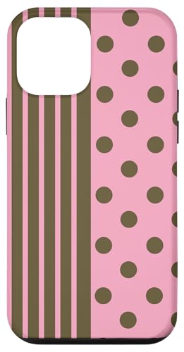 Olivgrün, Rosa, gepunktet und gestreift, ästhetisch, adrett, niedlich Hülle für iPhone 12 mini Olivgrün, Rosa, gepunktet und gestreift, ästhetisch, adrett, niedlich Hülle für iPhone 12 mini von Preppy Polka Girly Style