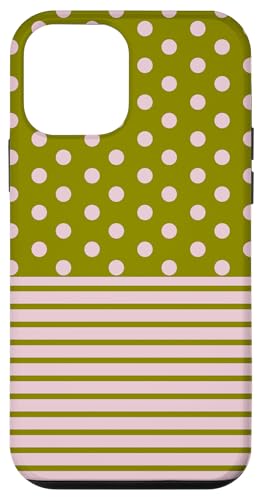 Olivgrün, Rosa, gepunktet und gestreift, ästhetisch, adrett, niedlich Hülle für iPhone 12 mini Olivgrün, Rosa, gepunktet und gestreift, ästhetisch, adrett, niedlich Hülle für iPhone 12 mini von Preppy Polka Girly Style