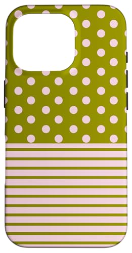 Olivgrün, Rosa, gepunktet und gestreift, ästhetisch, adrett, niedlich Hülle für iPhone 16 Pro Olivgrün, Rosa, gepunktet und gestreift, ästhetisch, adrett, niedlich Hülle für iPhone 16 Pro von Preppy Polka Girly Style