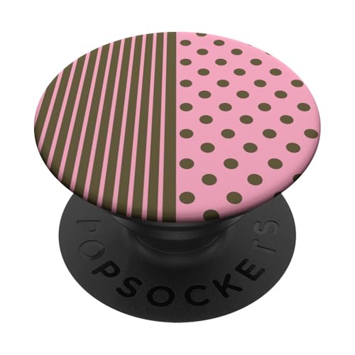 Olivgrün, Rosa, gepunktet und gestreift, ästhetisch, adrett, niedlich PopSockets Klebender PopGrip Olivgrün, Rosa, gepunktet und gestreift, ästhetisch, adrett, niedlich PopSockets Klebender PopGrip von Preppy Polka Girly Style
