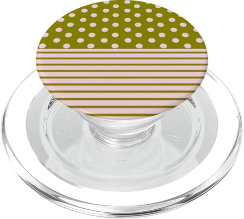 Olivgrün, Rosa, gepunktet und gestreift, ästhetisch, adrett, niedlich PopSockets PopGrip für MagSafe Olivgrün, Rosa, gepunktet und gestreift, ästhetisch, adrett, niedlich PopSockets PopGrip für MagSafe von Preppy Polka Girly Style