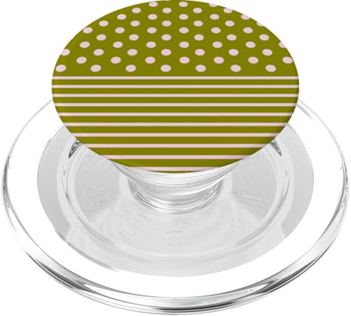 Olivgrün, Rosa, gepunktet und gestreift, ästhetisch, adrett, niedlich PopSockets PopGrip für MagSafe Olivgrün, Rosa, gepunktet und gestreift, ästhetisch, adrett, niedlich PopSockets PopGrip für MagSafe von Preppy Polka Girly Style