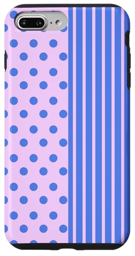 Rosa Blau gepunktet und gestreift, ästhetisch, adrett, niedlich, Boho Hülle für iPhone 7 Plus/8 Plus Rosa Blau gepunktet und gestreift, ästhetisch, adrett, niedlich, Boho Hülle für iPhone 7 Plus/8 Plus von Preppy Polka Girly Style