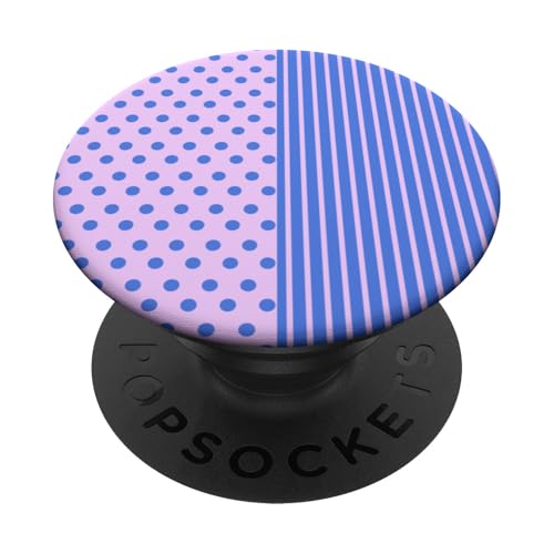 Rosa Blau gepunktet und gestreift, ästhetisch, adrett, niedlich, Boho PopSockets Klebender PopGrip Rosa Blau gepunktet und gestreift, ästhetisch, adrett, niedlich, Boho PopSockets Klebender PopGrip von Preppy Polka Girly Style