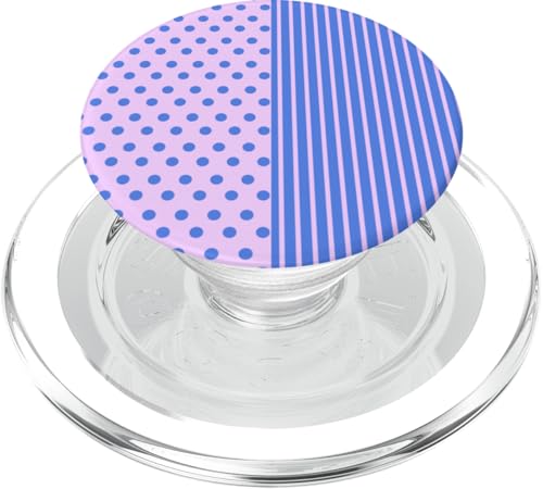 Rosa Blau gepunktet und gestreift, ästhetisch, adrett, niedlich, Boho PopSockets PopGrip für MagSafe Rosa Blau gepunktet und gestreift, ästhetisch, adrett, niedlich, Boho PopSockets PopGrip für MagSafe von Preppy Polka Girly Style