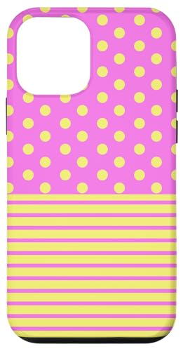 Rosa Gelb gepunktet und gestreift, ästhetisch, adrett, niedlich, Boho Hülle für iPhone 12 mini Rosa Gelb gepunktet und gestreift, ästhetisch, adrett, niedlich, Boho Hülle für iPhone 12 mini von Preppy Polka Girly Style