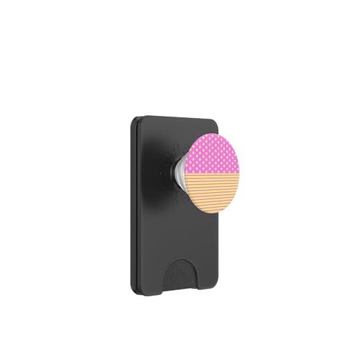 Rosa Gelb gepunktet und gestreift, ästhetisch, adrett, niedlich, Boho PopSockets PopWallet für MagSafe Rosa Gelb gepunktet und gestreift, ästhetisch, adrett, niedlich, Boho PopSockets PopWallet für MagSafe von Preppy Polka Girly Style