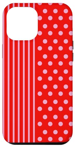 Rosa Rot gepunktet und gestreift, ästhetisch, adrett, niedlich, Boho Hülle für iPhone 12 Pro Max Rosa Rot gepunktet und gestreift, ästhetisch, adrett, niedlich, Boho Hülle für iPhone 12 Pro Max von Preppy Polka Girly Style