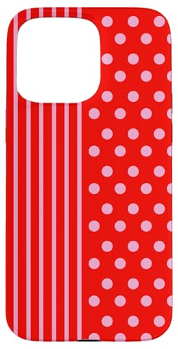 Rosa Rot gepunktet und gestreift, ästhetisch, adrett, niedlich, Boho Hülle für iPhone 15 Pro Max Rosa Rot gepunktet und gestreift, ästhetisch, adrett, niedlich, Boho Hülle für iPhone 15 Pro Max von Preppy Polka Girly Style