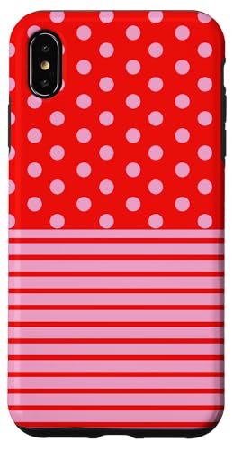 Rosa Rot gepunktet und gestreift, ästhetisch, adrett, niedlich, Boho Hülle für iPhone XS Max Rosa Rot gepunktet und gestreift, ästhetisch, adrett, niedlich, Boho Hülle für iPhone XS Max von Preppy Polka Girly Style