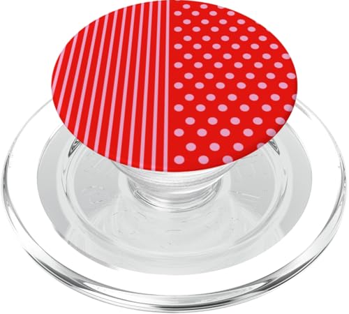 Rosa Rot gepunktet und gestreift, ästhetisch, adrett, niedlich, Boho PopSockets PopGrip für MagSafe Rosa Rot gepunktet und gestreift, ästhetisch, adrett, niedlich, Boho PopSockets PopGrip für MagSafe von Preppy Polka Girly Style