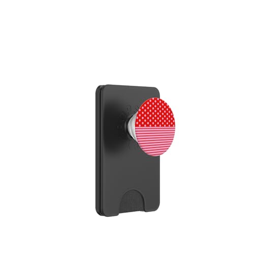Rosa Rot gepunktet und gestreift, ästhetisch, adrett, niedlich, Boho PopSockets PopWallet für MagSafe Rosa Rot gepunktet und gestreift, ästhetisch, adrett, niedlich, Boho PopSockets PopWallet für MagSafe von Preppy Polka Girly Style