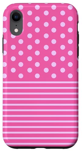Rosa gepunktet und gestreift, ästhetisch, adrett, niedlich, Boho-Mädchen Hülle für iPhone XR Rosa gepunktet und gestreift, ästhetisch, adrett, niedlich, Boho-Mädchen Hülle für iPhone XR von Preppy Polka Girly Style