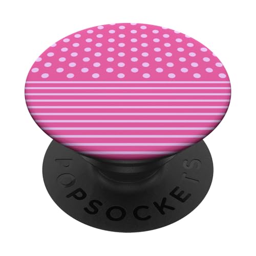 Rosa gepunktet und gestreift, ästhetisch, adrett, niedlich, Boho-Mädchen PopSockets Klebender PopGrip Rosa gepunktet und gestreift, ästhetisch, adrett, niedlich, Boho-Mädchen PopSockets Klebender PopGrip von Preppy Polka Girly Style