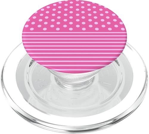 Rosa gepunktet und gestreift, ästhetisch, adrett, niedlich, Boho-Mädchen PopSockets PopGrip für MagSafe Rosa gepunktet und gestreift, ästhetisch, adrett, niedlich, Boho-Mädchen PopSockets PopGrip für MagSafe von Preppy Polka Girly Style
