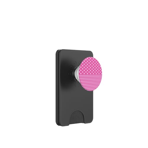 Rosa gepunktet und gestreift, ästhetisch, adrett, niedlich, Boho-Mädchen PopSockets PopWallet für MagSafe Rosa gepunktet und gestreift, ästhetisch, adrett, niedlich, Boho-Mädchen PopSockets PopWallet für MagSafe von Preppy Polka Girly Style