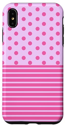 Rosa gepunktet und gestreift, ästhetisch, adrett, niedliche Streifen Hülle für iPhone XS Max Rosa gepunktet und gestreift, ästhetisch, adrett, niedliche Streifen Hülle für iPhone XS Max von Preppy Polka Girly Style
