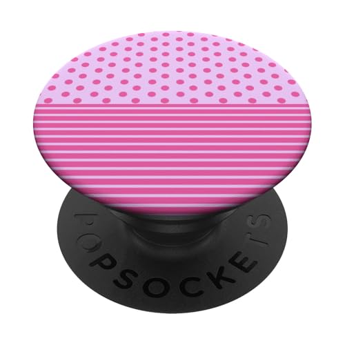 Rosa gepunktet und gestreift, ästhetisch, adrett, niedliche Streifen PopSockets Klebender PopGrip Rosa gepunktet und gestreift, ästhetisch, adrett, niedliche Streifen PopSockets Klebender PopGrip von Preppy Polka Girly Style