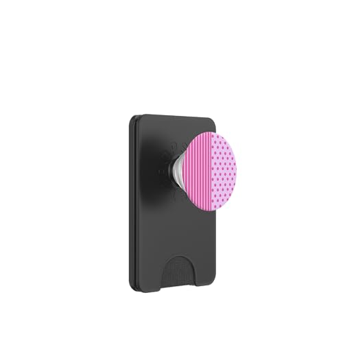 Rosa gepunktet und gestreift, ästhetisch, adrett, niedliche Streifen PopSockets PopWallet für MagSafe Rosa gepunktet und gestreift, ästhetisch, adrett, niedliche Streifen PopSockets PopWallet für MagSafe von Preppy Polka Girly Style