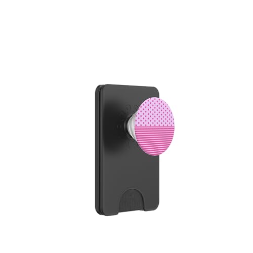 Rosa gepunktet und gestreift, ästhetisch, adrett, niedliche Streifen PopSockets PopWallet für MagSafe Rosa gepunktet und gestreift, ästhetisch, adrett, niedliche Streifen PopSockets PopWallet für MagSafe von Preppy Polka Girly Style
