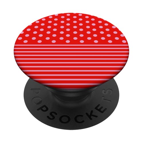Rot Rosa Polka Dot und Streifen Aesthetic Preppy CuteBoho PopSockets Klebender PopGrip Rot Rosa Polka Dot und Streifen Aesthetic Preppy CuteBoho PopSockets Klebender PopGrip von Preppy Polka Girly Style