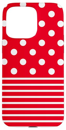 Rot Weiß gepunktet und gestreift, ästhetisch, adrett, niedlich, Boho Hülle für iPhone 15 Pro Max von Preppy Polka Girly Style