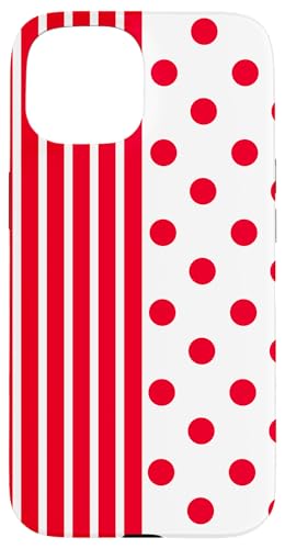 Rot Weiß gepunktet und gestreift, ästhetisch, adrett, niedlich, Boho Hülle für iPhone 15 Rot Weiß gepunktet und gestreift, ästhetisch, adrett, niedlich, Boho Hülle für iPhone 15 von Preppy Polka Girly Style