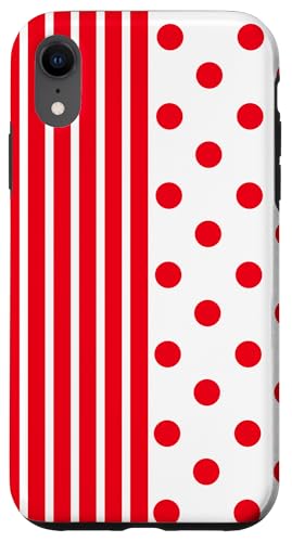 Rot Weiß gepunktet und gestreift, ästhetisch, adrett, niedlich, Boho Hülle für iPhone XR Rot Weiß gepunktet und gestreift, ästhetisch, adrett, niedlich, Boho Hülle für iPhone XR von Preppy Polka Girly Style