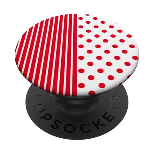 Rot Weiß gepunktet und gestreift, ästhetisch, adrett, niedlich, Boho PopSockets Klebender PopGrip von Preppy Polka Girly Style