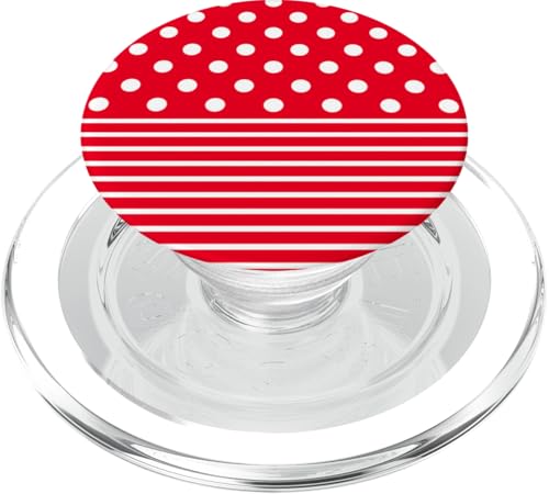 Rot Weiß gepunktet und gestreift, ästhetisch, adrett, niedlich, Boho PopSockets PopGrip für MagSafe Rot Weiß gepunktet und gestreift, ästhetisch, adrett, niedlich, Boho PopSockets PopGrip für MagSafe von Preppy Polka Girly Style