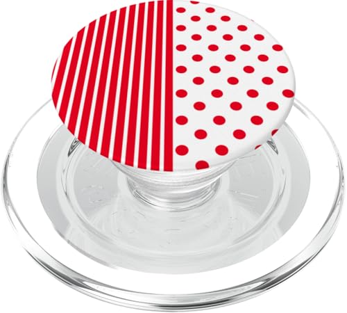Rot Weiß gepunktet und gestreift, ästhetisch, adrett, niedlich, Boho PopSockets PopGrip für MagSafe Rot Weiß gepunktet und gestreift, ästhetisch, adrett, niedlich, Boho PopSockets PopGrip für MagSafe von Preppy Polka Girly Style